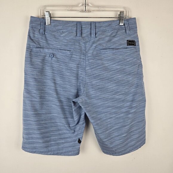 Volcom Mens Shorts Size 32‎ Blue Striped Casual Hybrid Beach Outdoor Skater - Picture 2 of 12